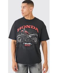 BoohooMAN - Oversized Honda Motorcylcle License T-shirt - Lyst