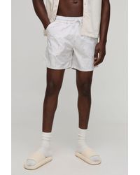 BoohooMAN - Pattern Printed Mid Length Swim Trunks - Lyst