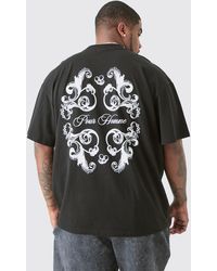 BoohooMAN - Plus Oversized Pour Homme Floral Print T-shirt - Lyst