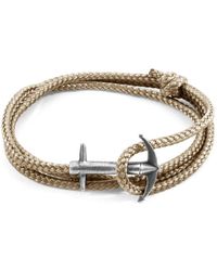 BoohooMAN - Anchor & Crew Admiral Anchor Silver And Rope Bracelet - Lyst
