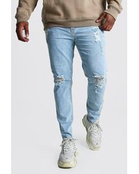 mens raw hem skinny jeans