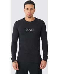 BoohooMAN - Man Dash Muscle Fit Long Sleeve T-shirt - Lyst