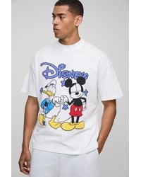 BoohooMAN - Oversized Extended Neck Disney Mickey Mouse License T-Shirt - Lyst