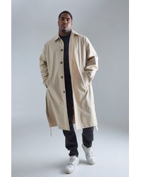 Boohoo - Plus Classic Belted Trench Coat - Lyst