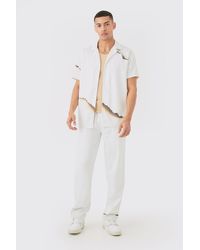 BoohooMAN - Soft Twill Oversized Ombre Shirt & Trouser - Lyst