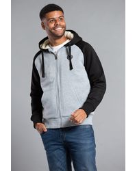BoohooMAN - Tokyo Laundry Borg Lined Colourblock Two Tone Zip-through Hoody - Lyst