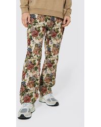 Floral Tapestry Jeans in Black for Men 