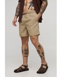 BoohooMAN - Mid Length Seersucker Check Swim Short - Lyst