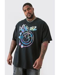 BoohooMAN - Plus Oversize Blink 182 License T-shirt Black - Lyst