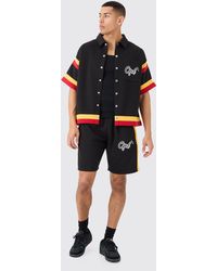 BoohooMAN - Ofcl Baseball Shirt And Shorts Set - Lyst