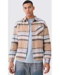BoohooMAN - Extreme Heavy Brushed Check Boxy Overshirt - Lyst