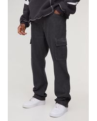 BoohooMAN - Tall Zip Hem Straight Fit Cargo Jeans - Lyst