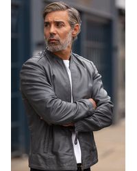 BoohooMAN - Ashwood Leather 'fons' Leather Slim Fit Biker Jacket - Lyst