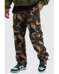 BoohooMAN - Relaxed Ripstop Gusset Camo Cargo Trouser - Lyst