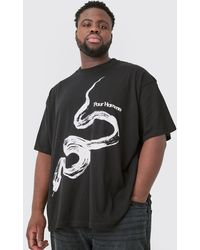 BoohooMAN - Plus Pour Homme Snake Graphic Oversized T-shirt - Lyst