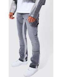 BoohooMAN - Slim Rigid Flare Gusset Carpenter Jeans - Lyst