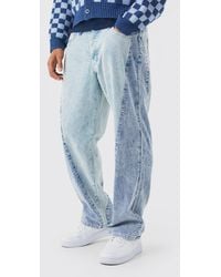 BoohooMAN - Relaxed Colour Block Acid Wash Cord Trouser - Lyst