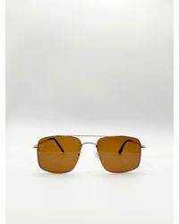 BoohooMAN - Svnx Aviator Style Square Frame Sunglasses - Lyst