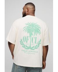 BoohooMAN - Plus Oversize T-Shirt mit Official Palm Springs Print - Lyst