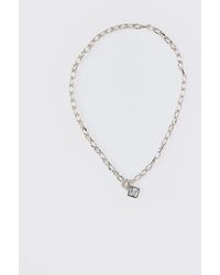 Boohoo - Marble Pendant Chain Necklace - Lyst