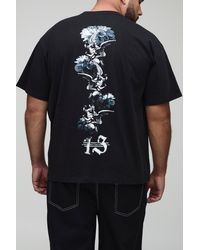 Boohoo - Plus Oversized Script Gothic Renaissance Print T-Shirt - Lyst
