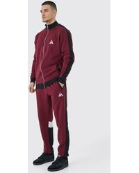 BoohooMAN - Tall Man Panel Funnel Neck Sweater Tracksuit - Lyst