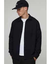 Boohoo - Regular Fit Jacquard Collared Shirt - Lyst