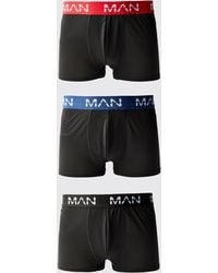 BoohooMAN - Active Performance 3 Pack Boxer Coloured Waistband - Lyst