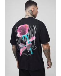 BoohooMAN - Tall Oversize T-Shirt mit Gothic Rosen Print - Lyst