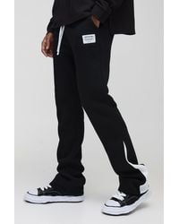 Boohoo - Slim Fit Flare Stacked Woven Tab Gusset Jogger - Lyst
