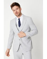 BoohooMAN - Slim Fit Grey Heathered Wedding Suit Jacket - Lyst