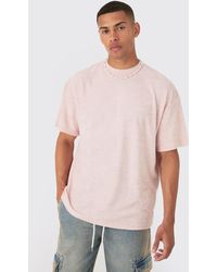 BoohooMAN - Oversized Extended Neck Towelling T-shirt - Lyst