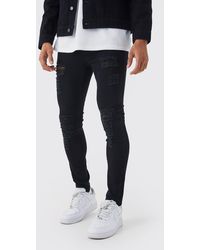 Boohoo - Super Skinny Jeans With All Over Rips - Lyst