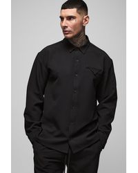 BoohooMAN - Tall Stretch Oversize Hemd mit Taschen-Detail - Lyst
