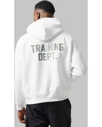 Boohoo - Sudadera Man Active Recta Con Capucha Y Estampado Training Dept - Lyst