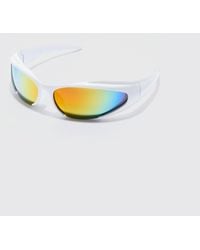BoohooMAN - Mirror Lens Racer Sunglasses - Lyst