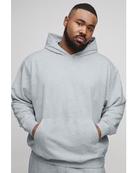 BoohooMAN - Plus Oversize Basic Hoodie - Lyst