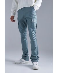 BoohooMAN - Tall Fixed Skinny Stacked Flare Pu Trouser - Lyst
