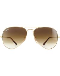 BoohooMAN - Ray-ban Aviator Gold Brown Gradient Sunglasses - Lyst