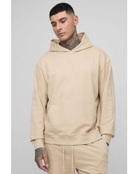 BoohooMAN - Tall Lightweight Loopback Boxy Oversized Fit Basic Hoodie - Lyst