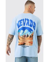 BoohooMAN - Oversized Nevada Landscape Print T-shirt - Lyst