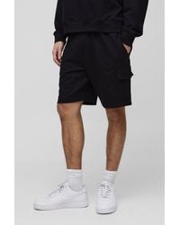 BoohooMAN - Lightweight Basic Relaxed Fit Mid Length Cargo Shorts - Lyst