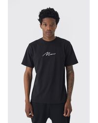 BoohooMAN - Signature Embroidered T-Shirt - Lyst