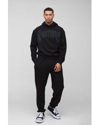 BoohooMAN - Oversized Boxy Gothic Homme Hooded Tracksuit - Lyst