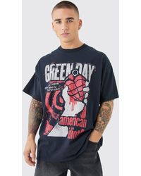 BoohooMAN - Oversized Green Day Wash License T-shirt - Lyst