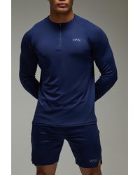 BoohooMAN - Man Active Crew Neck 1/4 Zip Short Tracksuit - Lyst