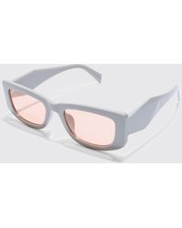 BoohooMAN - Chunky Angled Frame Sunglasses In Grey - Lyst