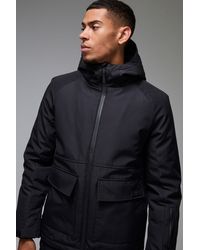 BoohooMAN - Man Active Zip Thru Ski Jacket - Lyst