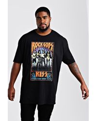 BoohooMAN Big And Tall Kiss License T-shirt - Black