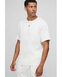 BoohooMAN - Regular Fit Pleated T-Shirt - Lyst